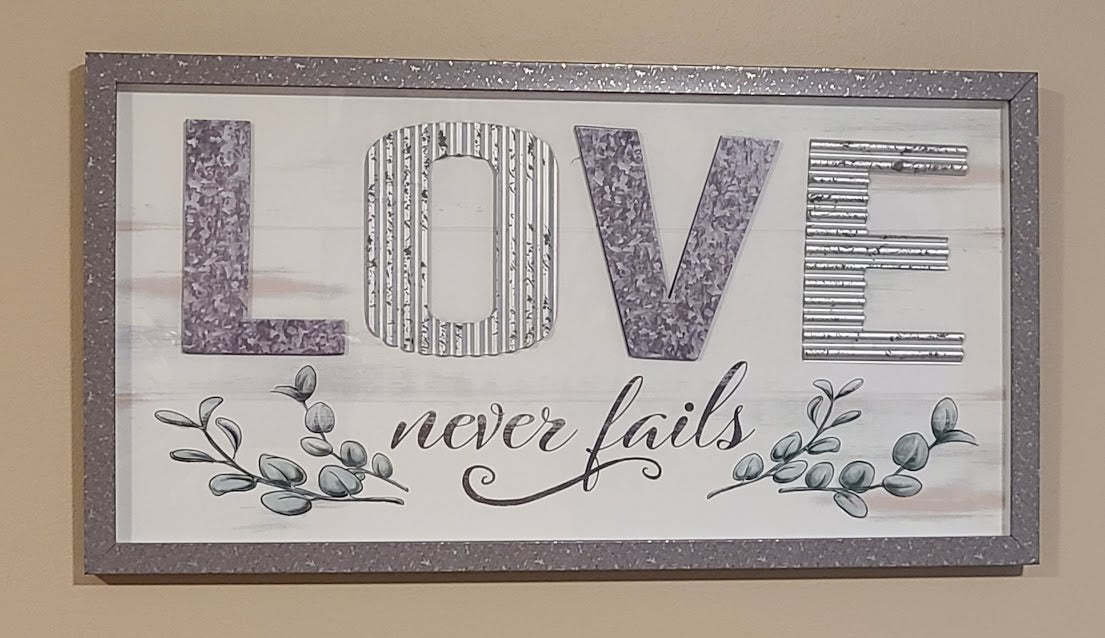 Galvanized LOVE Sign - 14X36