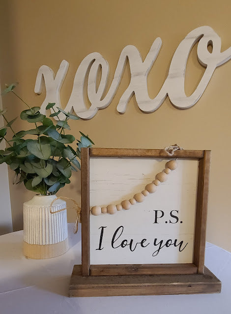 Boho "PS I Love You" Sign