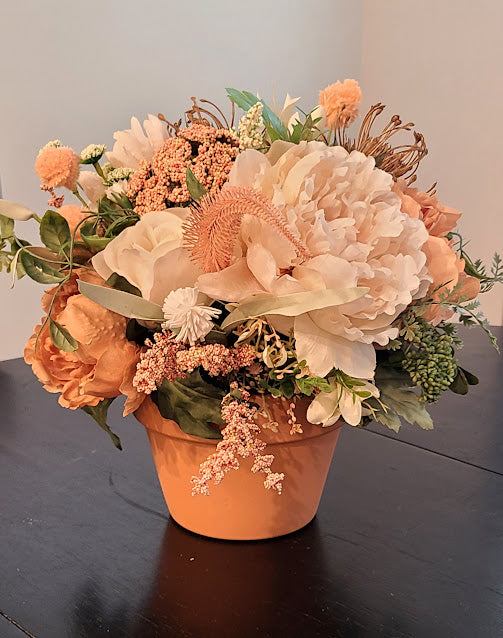 Terra-cotta Potted Faux Floral Arrangement